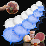 6PCS Adaptable Lid Silicone Covers Food Caps