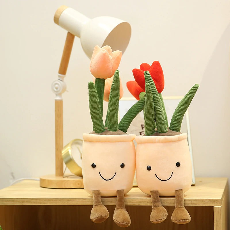 Lifelike Tulip&Succulent Plants Plush Stuffed Toys