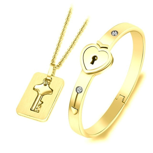 Lock Key Bracelet Necklace