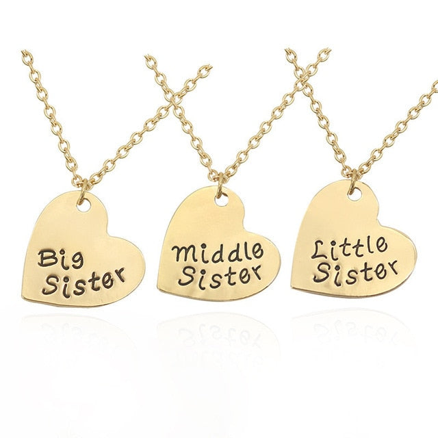Simple Necklace Sisters Pendant 2 /3 Piece Set