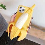 3D Stress Reliever Peeled banana Phone Case