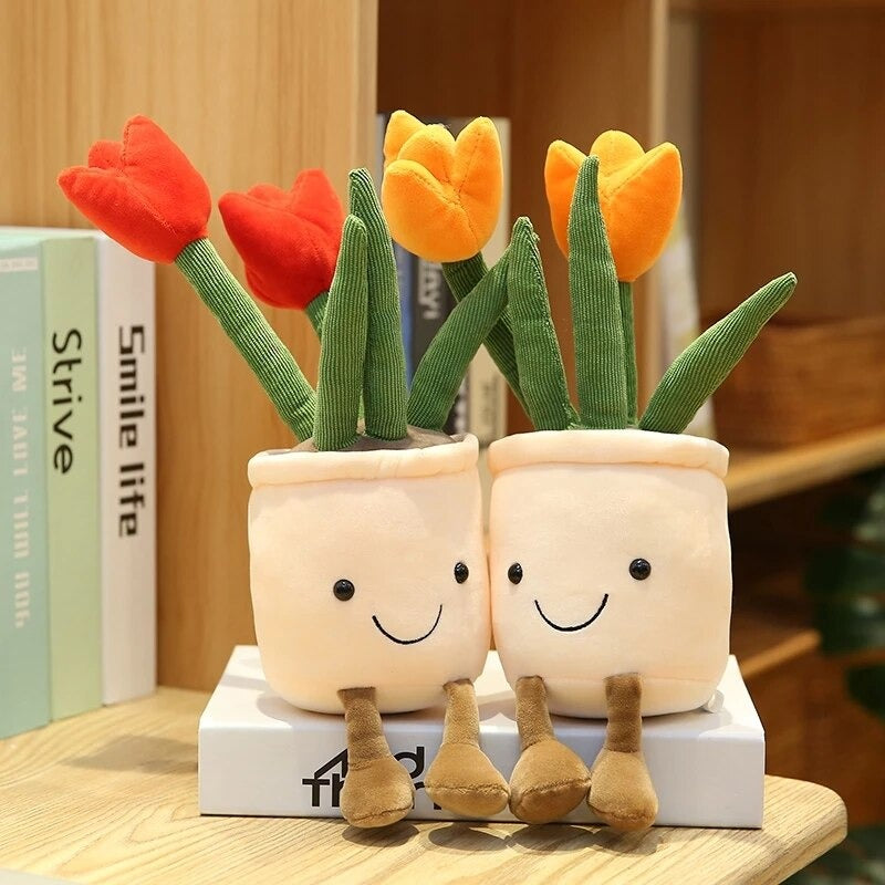 Lifelike Tulip&Succulent Plants Plush Stuffed Toys